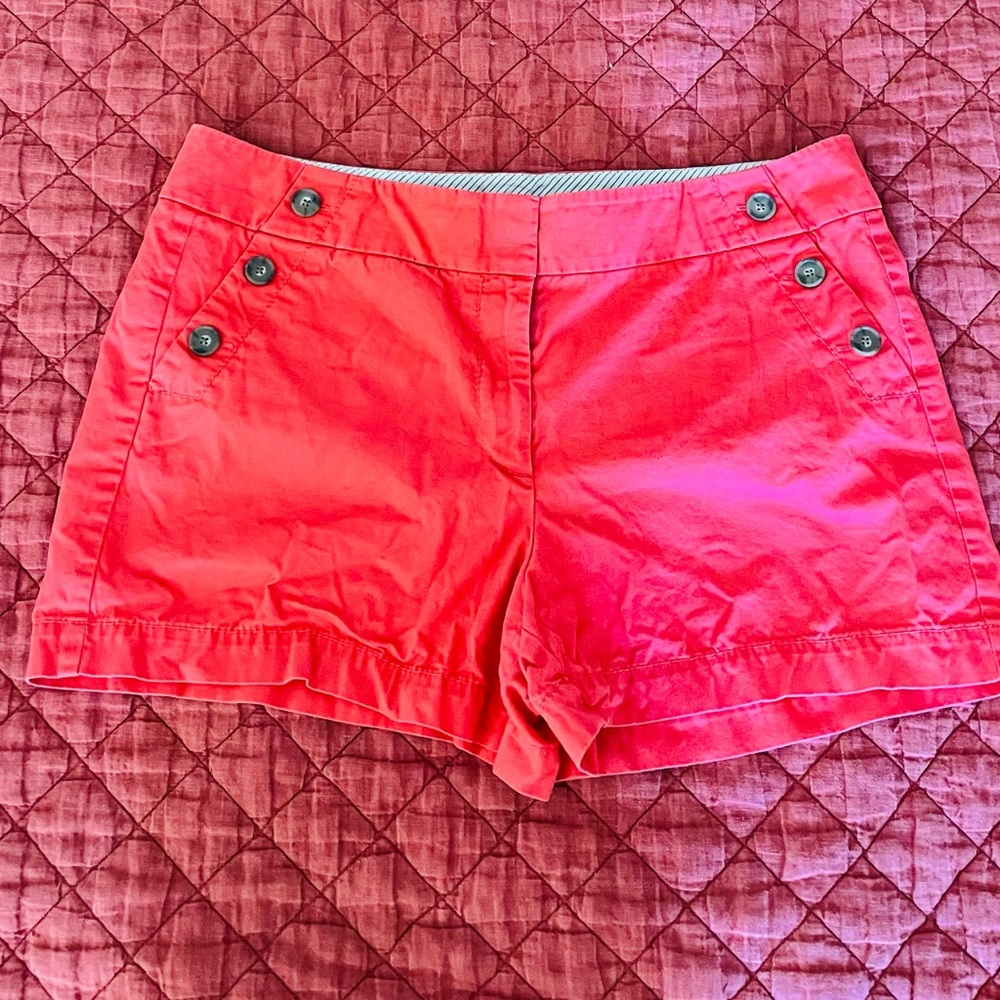 Ann Taylor Loft shorts with button design. Size 14in salmon color